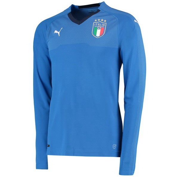 Tailandia Camiseta Italia 1ª Manga Larga 2018 Azul